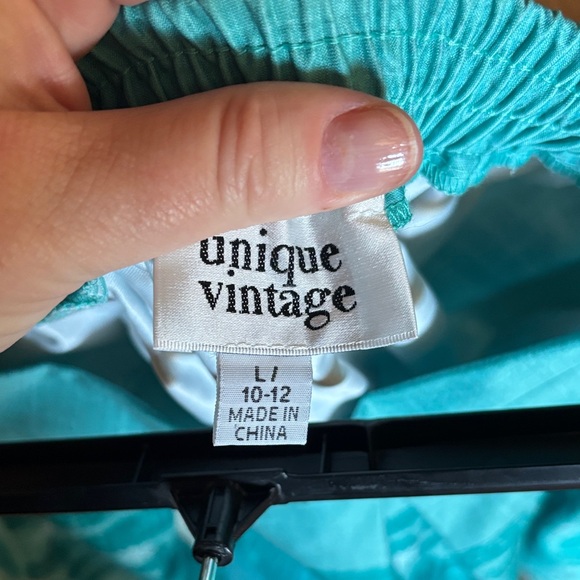 Unique Vintage Teal Circle Skirt with Retro Cat Print - Picture 8 of 10